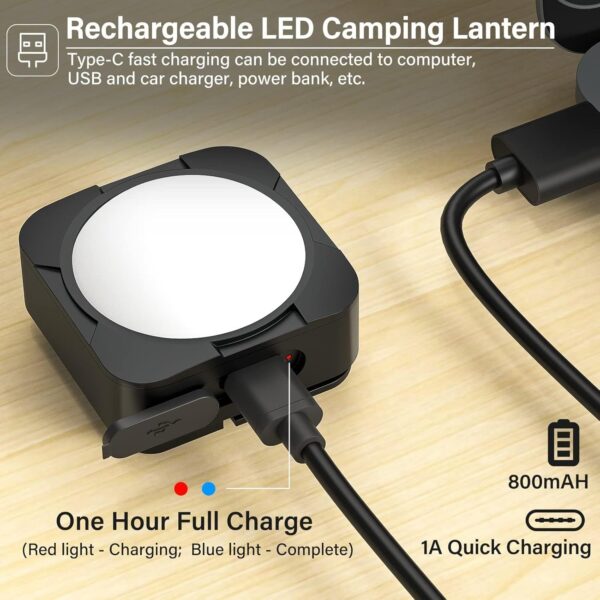 3 Pcs Black LED Camping Lights Tent Lights Portable Recharge...