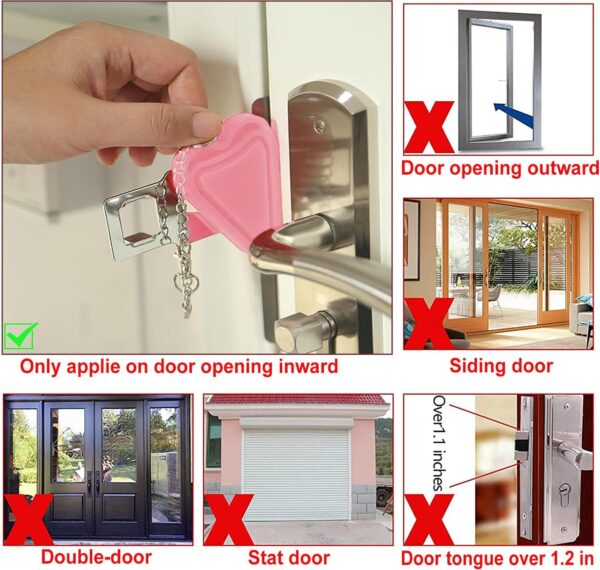 Hotel Door Lock & Door Stop Alarm,Dual Protection Security D...