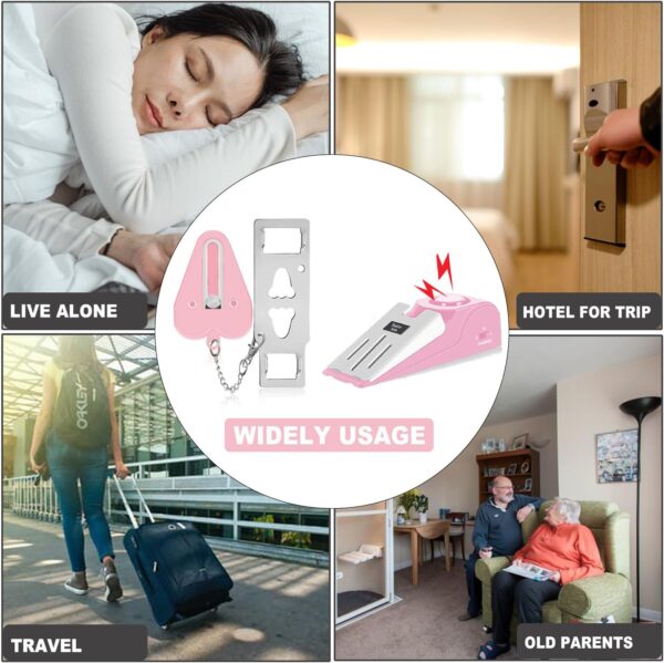 Hotel Door Lock & Door Stop Alarm,Dual Protection Security D...