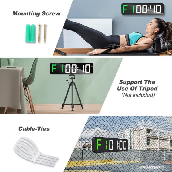 Gym Timer 15" Large LED Display Wall Clock | Interval Workou...