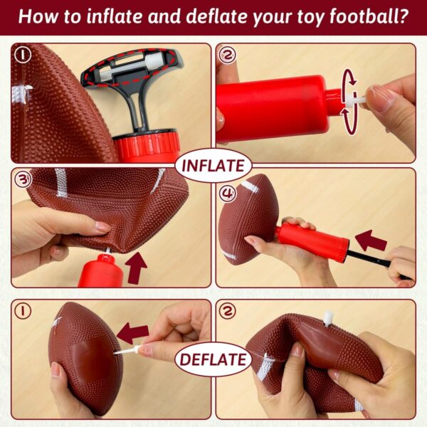 Football Toss Game with 4 Inflatable Balls, Football Throwin...