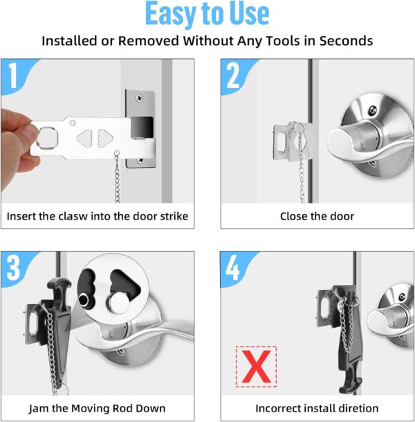 Upgraded Portable Door Lock & Door Stop Alarm, TOWODE Dual P...