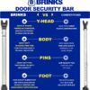 BRINKS- Portable Door Security Bar, Silver- Adjustable Secur...