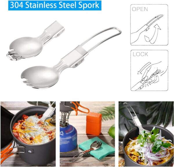 Odoland 6pcs Camping Cookware Mess Kit with Lightweight Pot,...