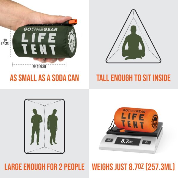 Go Time Gear Survival Life Tent • 2 Person Mylar Emergency S...