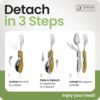 Orblue 4-in-1 Camping Utensils, 2-Pack, Portable Stainless S...