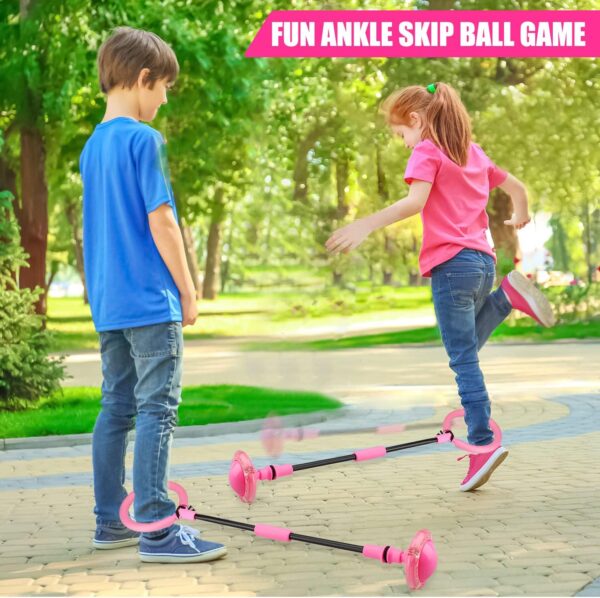 Ankle Skip Ball for Kids - Foldable Flash Wheel Skip Ball, O...