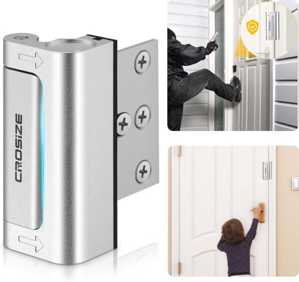 Home Security Door Lock, Upgraded Metal Door Reinforcement L...