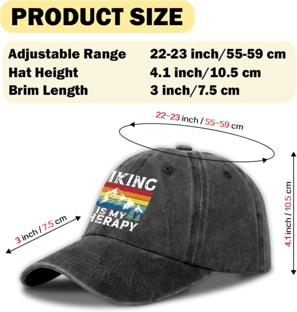 Funny Camping Hats Hiking is My Therapy Colorful Printed Bas...