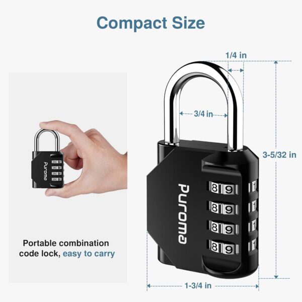 Puroma 4 Pack Combination Lock for Locker 4 Digit Outdoor Wa...