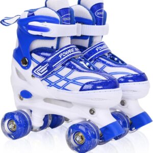 Adjustable Roller Skates for Kids Girls Boys Beginners 4Size...