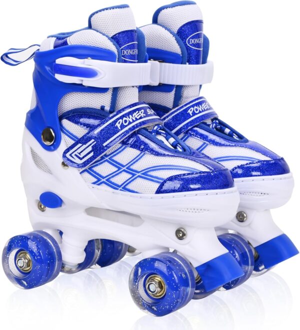 Adjustable Roller Skates for Kids Girls Boys Beginners 4Size...