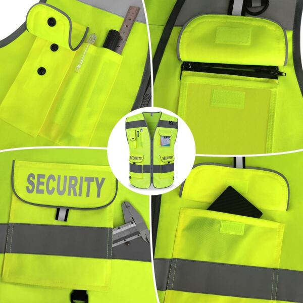 TCCFCCT Security Vest for Men Women 9 Pockets High Visibilit...
