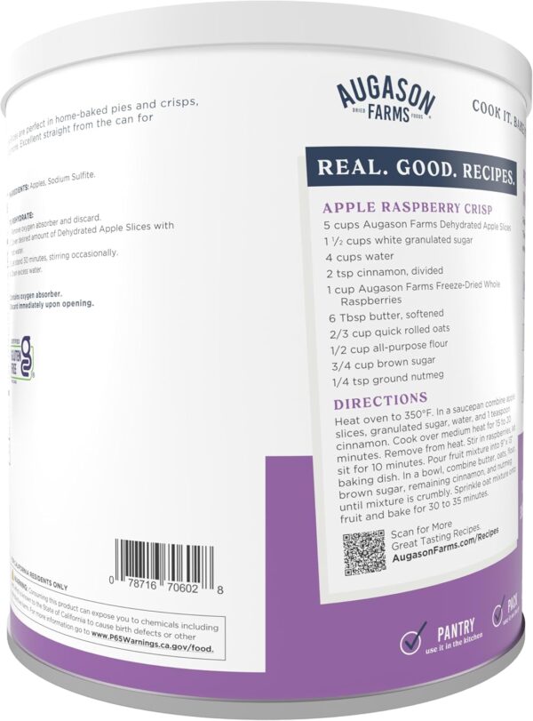 Augason Farms Dehydrated Apple Slices Can, Certified Gluten ...