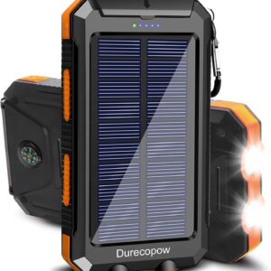 Solar Charger Power Bank, 20000mAh Portable Outdoor Waterpro...