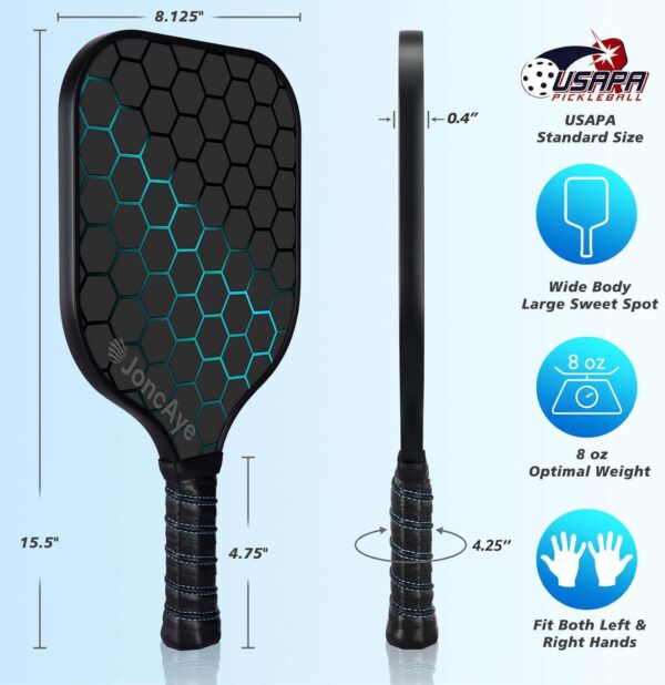 JoncAye Pickleball-Paddles-Set of 4 or 2 Rackets with Balls ...
