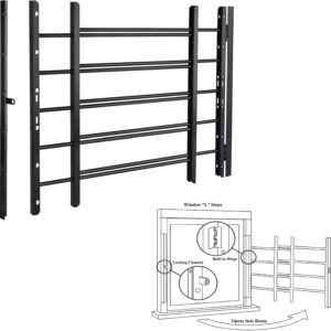 Grisham PP SPAG Window Security Bars with Quick-Release Egre...