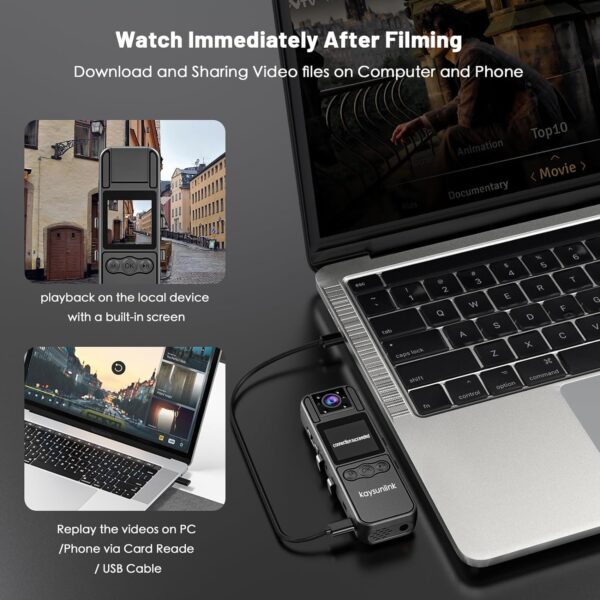 Body Camera with Audio and Video Recording 1080P FHD Mini Po...