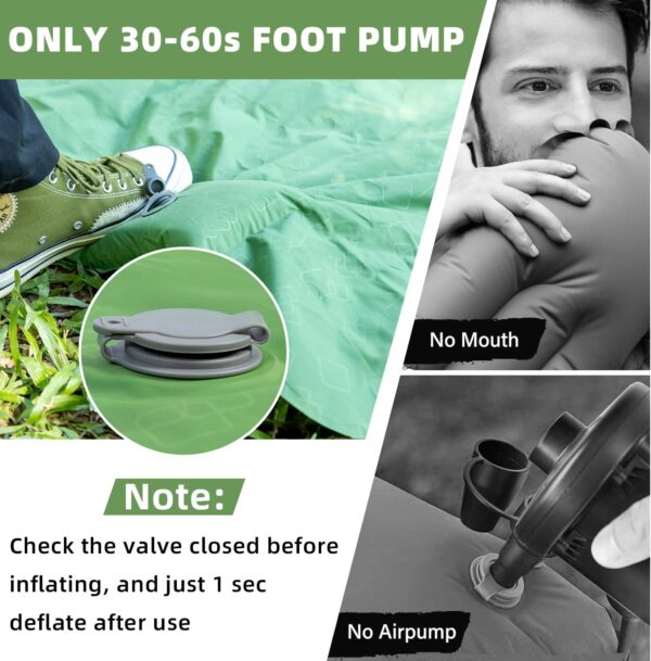 Camping Sleeping Pad, Ultralight Camping Mat with Pillow Bui...
