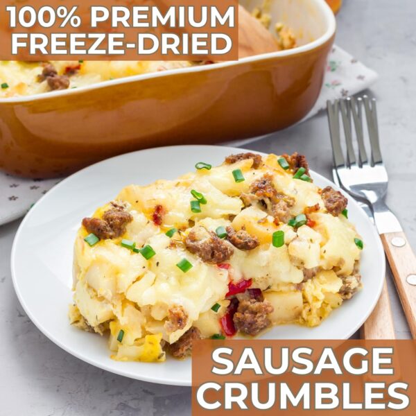 Nutristore Freeze Dried Sausage | Pre-Cooked Ground Pork Mea...
