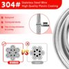 1/8inch Stainless Steel Security Cable 4/6/10/15FT Luggage L...