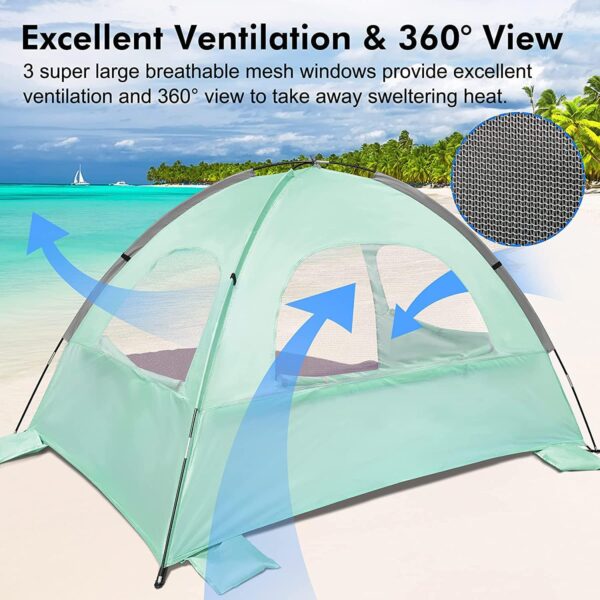 WhiteFang Beach Tent Anti-UV Portable Sun Shade Shelter for ...