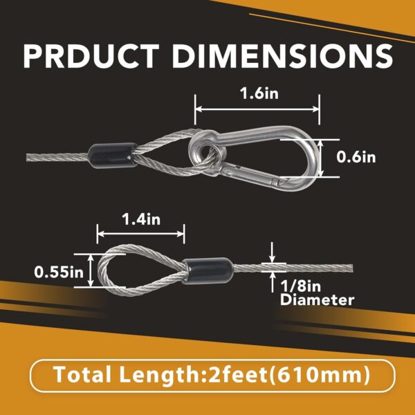4 Pack Stage Light Safety Cables for Stage DJ Party Lights T...