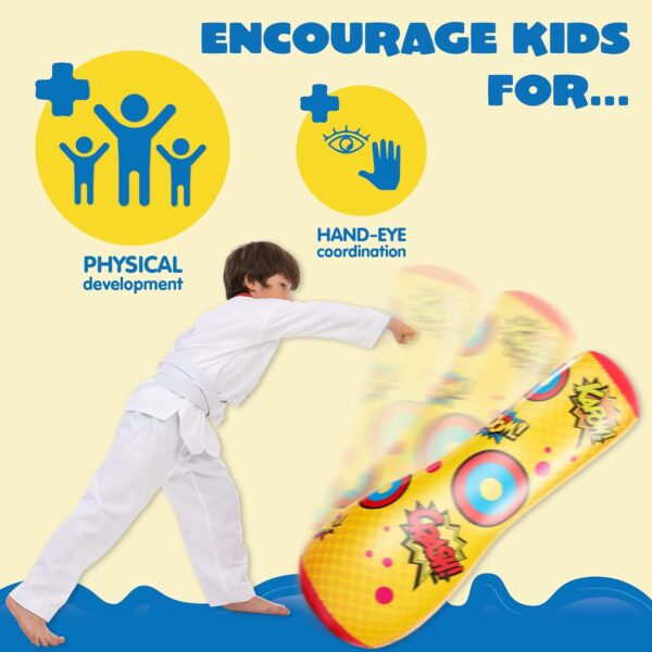 2 Pack Inflatable Bopper, 47 Inches Kids Punching Bag with B...