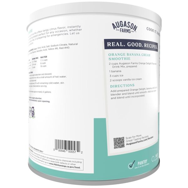 Augason Farms Orange Delight Drink Mix Can, Emergency Food S...