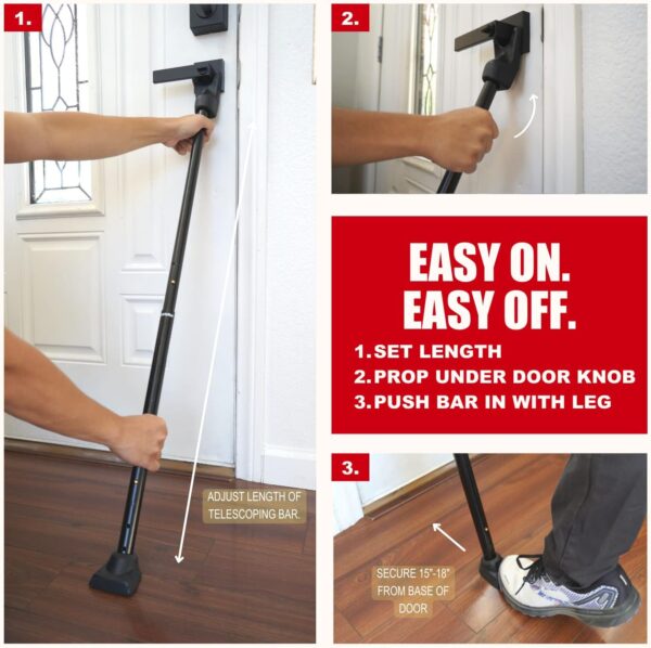 SECURITYMAN 2-in-1 Door Security Bar & Sliding Patio Door Se...