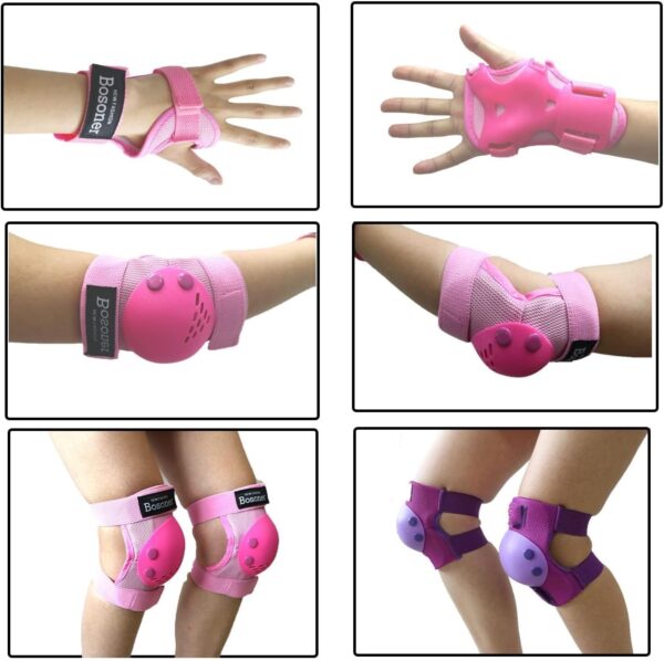 BOSONER Kids/Youth Knee Pads Elbow Pads Wrist Guards Set for...