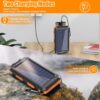 Solar Charger Power Bank, 20000mAh Portable Outdoor Waterpro...