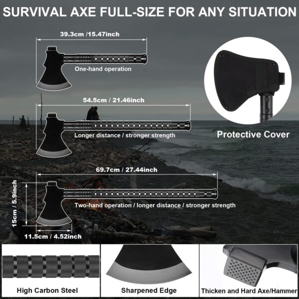 Survival Shovel Survival Axe, Camping Folding Shovels Hatche...