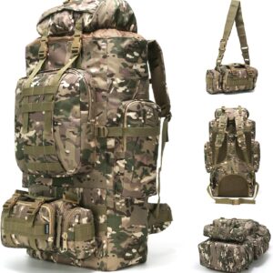 100L Camping Hiking Backpack,Molle military Tactical rucksac...