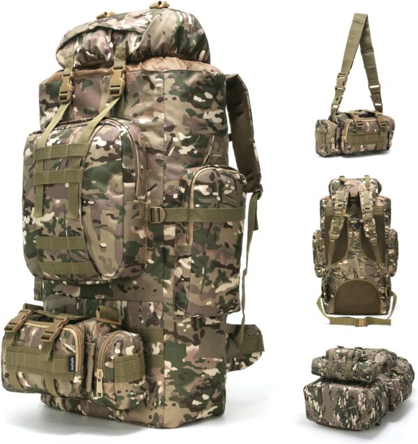100L Camping Hiking Backpack,Molle military Tactical rucksac...