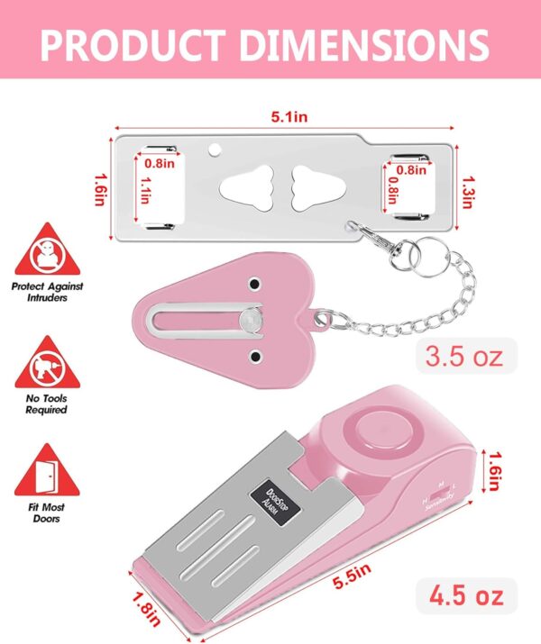 Hotel Door Lock & Door Stop Alarm,Dual Protection Security D...