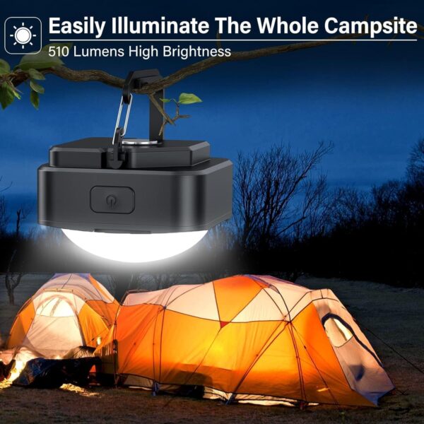 3 Pcs Black LED Camping Lights Tent Lights Portable Recharge...