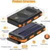 Solar Charger Power Bank, 20000mAh Portable Outdoor Waterpro...