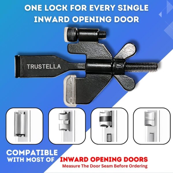 Original Trustella Heavy-Duty Portable Door Lock - Stainless...