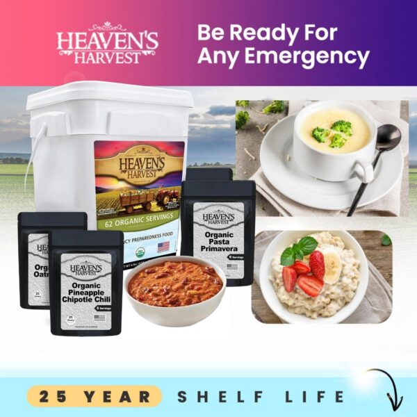Heaven’s Harvest 25-Year Organic Family Food Kit — Emergency...