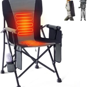 Heated Folding Camping Chair Portable for Outdoor Sports, Fu...