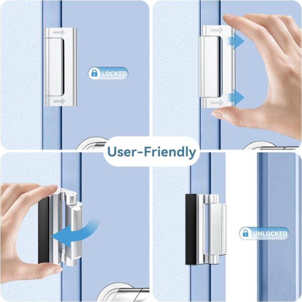 3Pcs Door Reinforcement Lock, Door Locks for Kids Safety, Do...