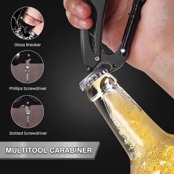 Multitool Carabiner with Pocket Knife, Stocking Stuffers Gif...