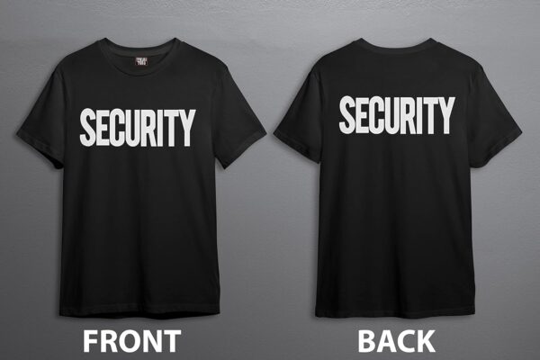 fresh tees Security Shirt 2 Sided Front Back Print | Event S...