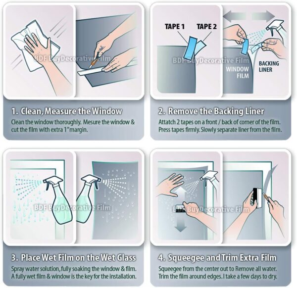 BDF S8MC Window Film Security and Safety Clear 8 Mil (36in X...
