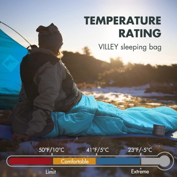 VILLEY Mummy Sleeping Bag, Lightweight Backpacking Sleeping ...