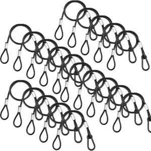 20 PCS 25"(65cm) Safety Cable, Black Coated Braided Stainles...