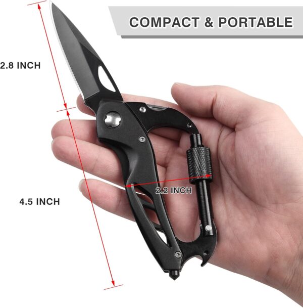 Multitool Carabiner with Pocket Knife, Stocking Stuffers Gif...