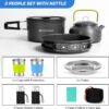 Odoland 15pcs Camping Cookware Mess Kit, Non-Stick Lightweig...