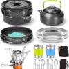 Odoland 16pcs Camping Cookware Set with Folding Camping Stov...